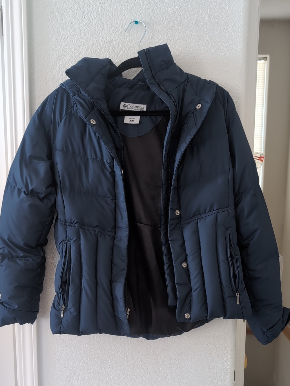 Columbia Women's Blue Quilted Hooded Puffer Jacket Small Ski Coat